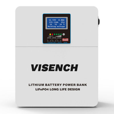 Instalado en la pared 24v 100ah 5kw 10kw 20kw Lifepo4 Batería de iones de litio Almacenamiento de energía Recargable para el sistema solar doméstico