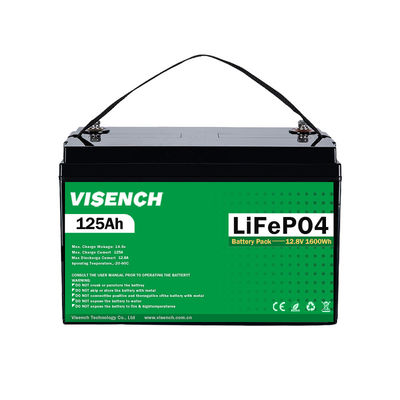 Batería de almacenamiento de energía Visench Personalización 12V 125Ah Rv Batería de litio y fosfato de hierro 12V Lifepo4