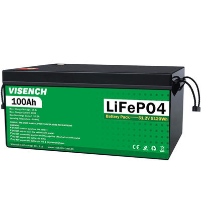 Visench Baterías de iones de litio recargables 24V Lifepo4 100Ah 24 Volt Baterías de litio de fosfato Batería Solaire Pack