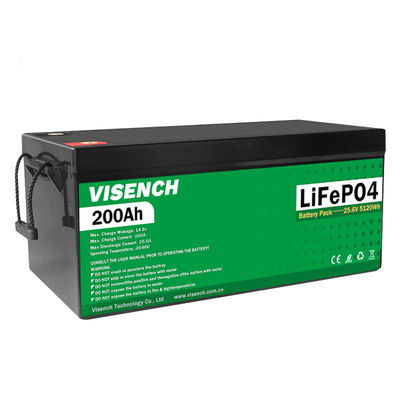Visench recargable personalizado LiFePO4 Batería 24V 200Ah 5120Wh 3000 ciclos