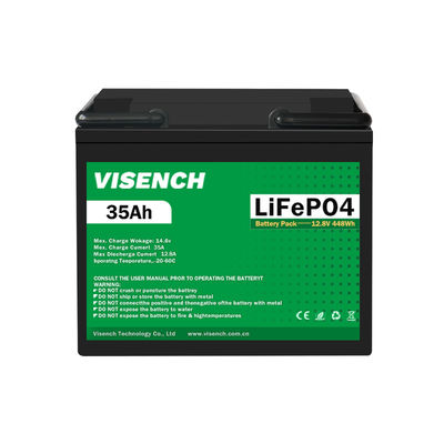 Visench 12V 35Ah Ciclo profundo Digital Recargable Batería de Fósfato de Hierro de Litio 12.8V Lifepo4 Batería de Iones de Litio