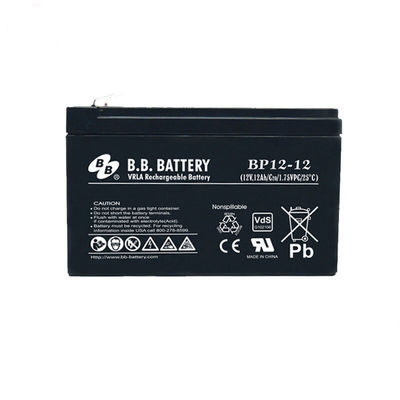 Batería de almacenamiento de energía recargable de plomo-ácido VRLA de la serie BP BP12-12FR 12V 12Ah para equipos de laboratorio UPS