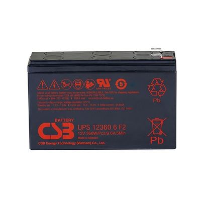 Batería CSB UPS123606 12V 360W recargable sin mantenimiento 7Ah VRLA para el centro de datos UPS