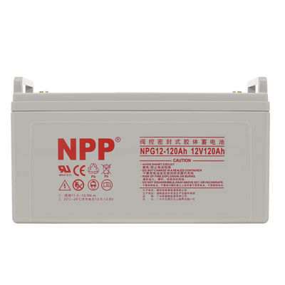 NPP NPG12-120Ah AGM Batería de gel de ciclo profundo 24A Relación de carga segura y libre de mantenimiento Altura 208±2mm 8.19 pulgadas