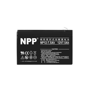 NPP NP12-7.5Ah Mejor almacenamiento de energía Sin mantenimiento Recargable Sellado Acido de Plomo 12V 7.5Ah Batería de gel