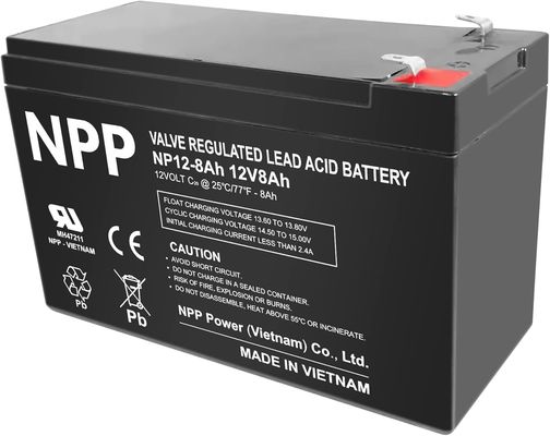 NPP NP12-8Ah Mejor almacenamiento de energía Sin mantenimiento Recargable Sellado Acido de Plomo 12V 8Ah Batería de gel