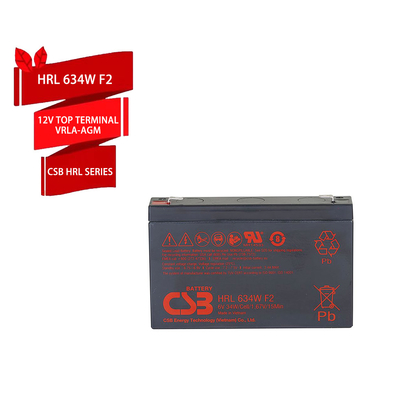 CSB Battery HRL634W 6V 34W High Performance Rechargeable Lead-Acid Dry Batteries for Electric Power